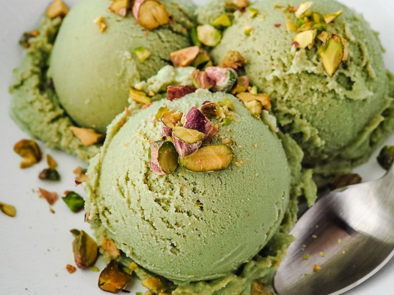 Kem gelato mát lạnh ở Florence vị pistachio